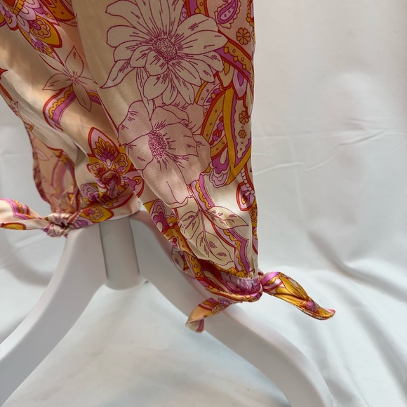 Zara Pink Cream Paisley Print Sleeveless Pant Set S NWTS - Picture 4 of 8